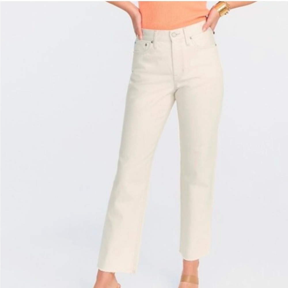 J. Crew Mid-Rise 90s Classic Straight Fit Jean in Ecru   Size 31T